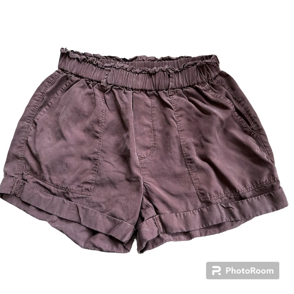 Aerie XS shorts burgundy paperbag waist pockets - Picture 1 of 4